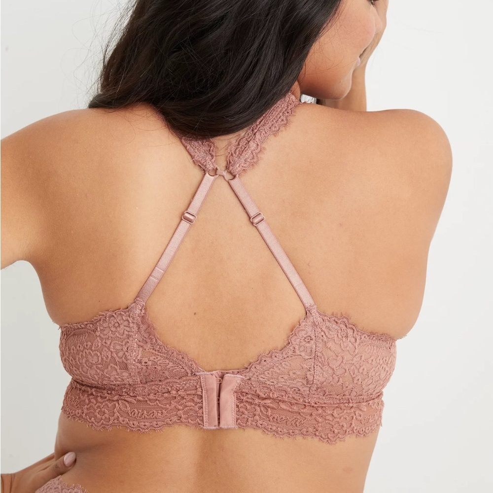 Aerie Eyelash Lace Padded Plunge Bralette size XL NWT - Picture 2 of 8